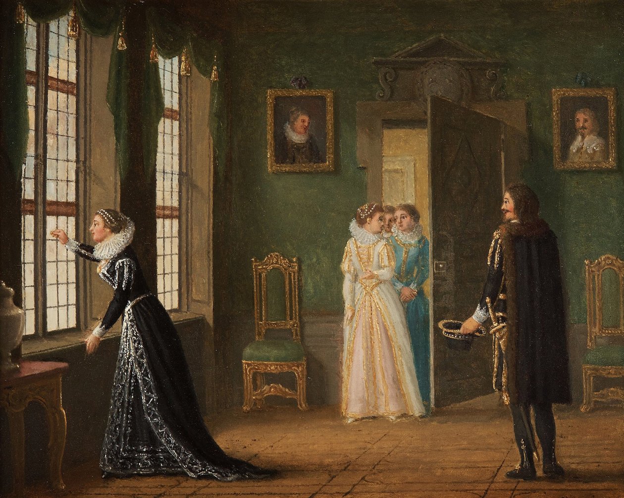 Ebba Brahes forlovelse med Jacob de la Gardie. av Pehr Hilleström