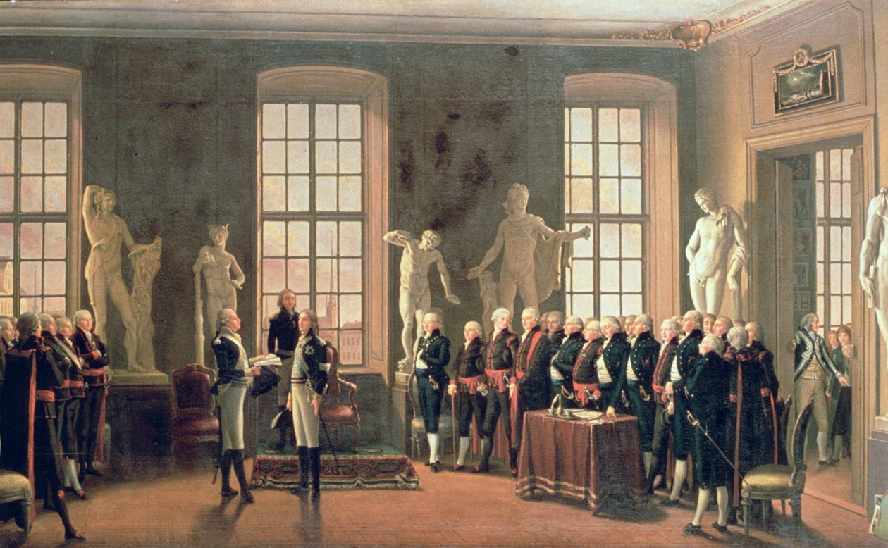 Gustav IV Adolfs besøk ved Kunstakademiet i 1797 av Pehr Hilleström