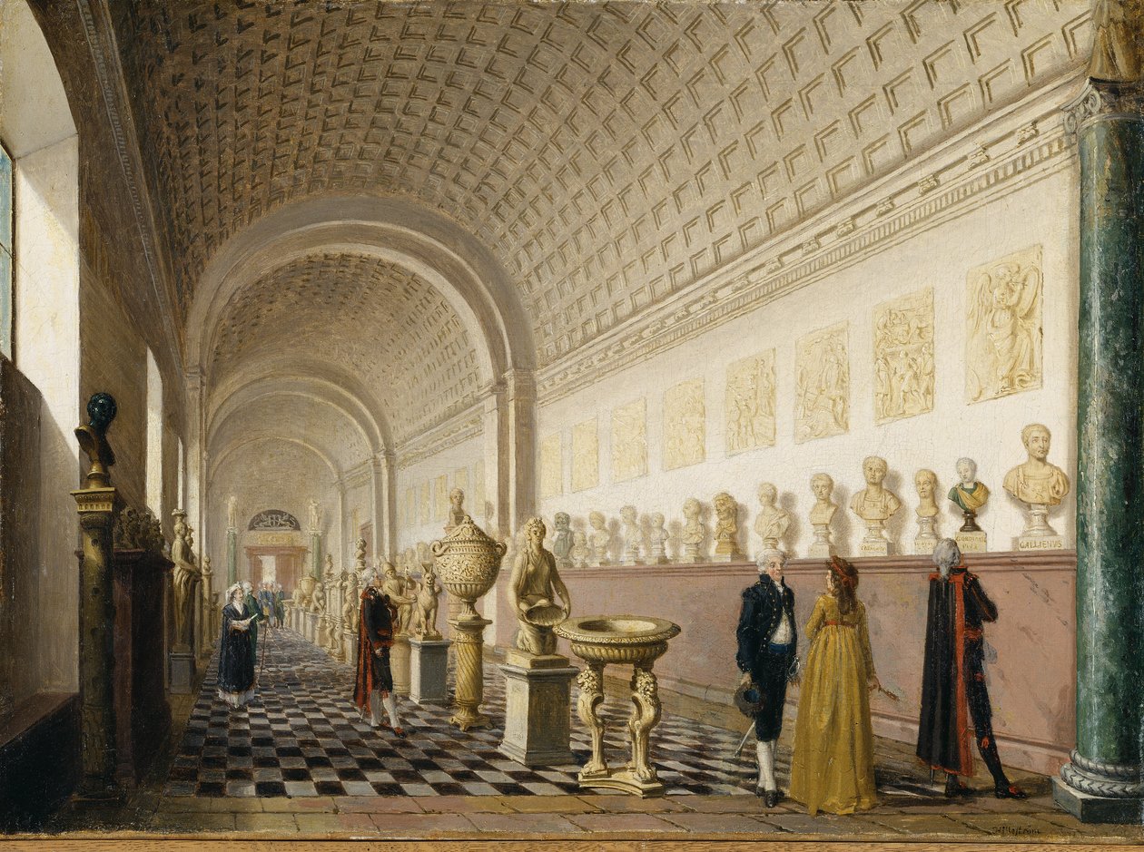 Det indre galleriet til det kongelige museet på det kongelige slott, Stockholm, 1796 av Pehr Hilleström