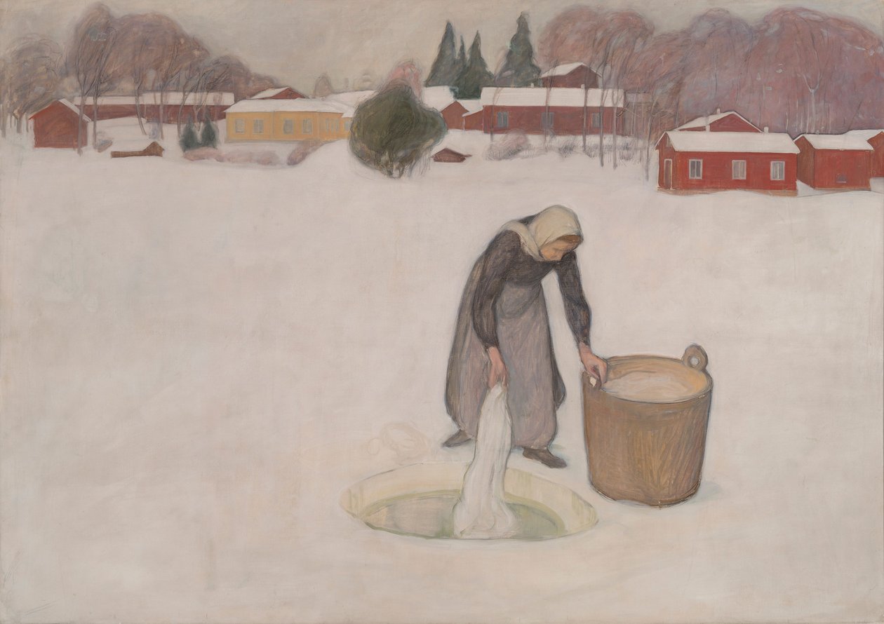 Klesvask på isen av Pekka Halonen