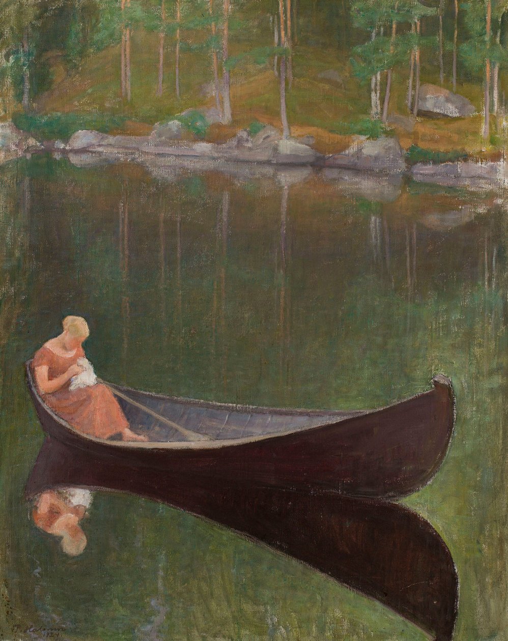 Kvinne i en båt av Pekka Halonen