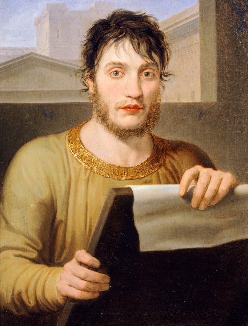 Giuseppe Guizzardi i antikk kjole, av Pelagius Palagi (1775-1860), olje på lerret, 60x47 cm av Pelagio Palagi