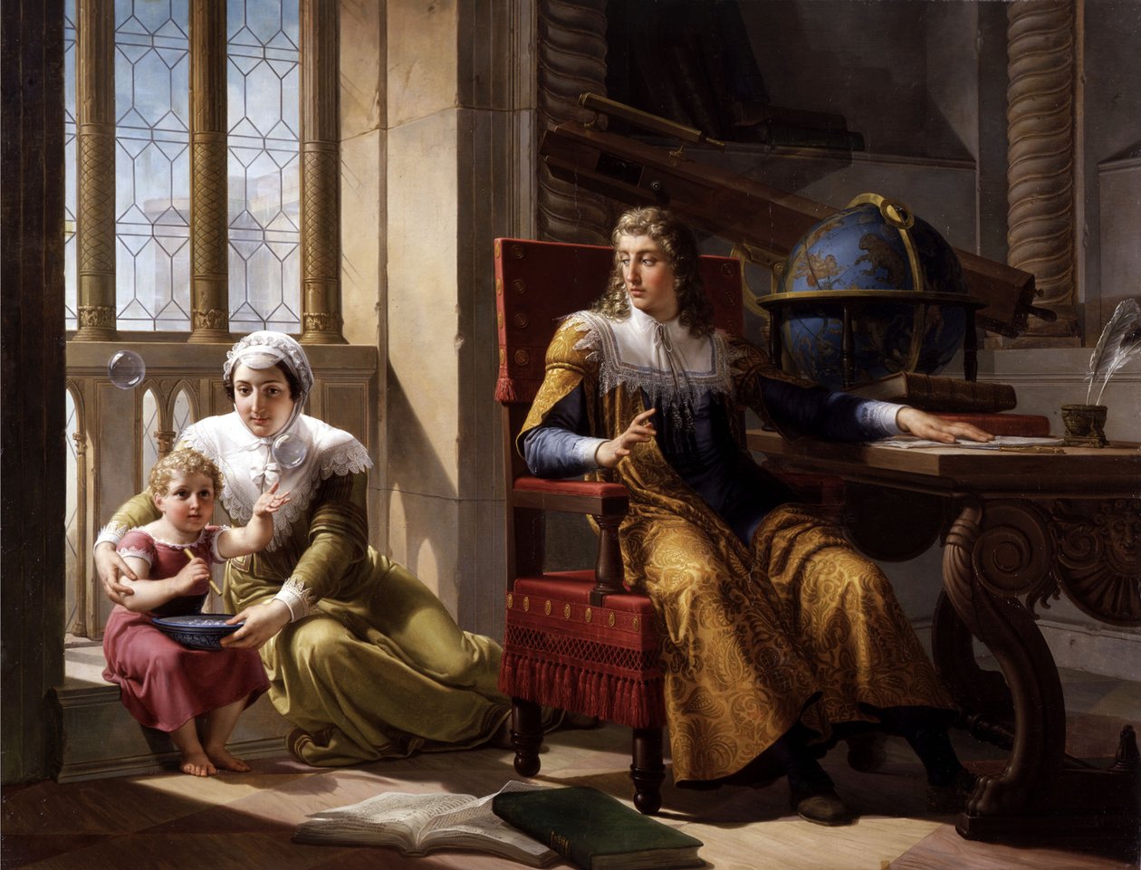 Newtons oppdagelse av lysets brytning, 1827. av Pelagio Palagi