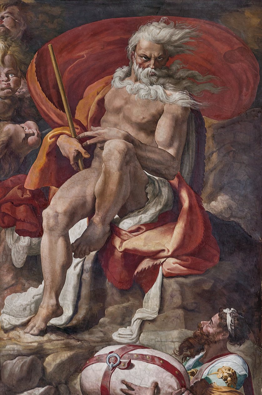 Aeolus gir Ulysses posen med alle vindene, detalj fra Room of Polyphemus av Pellegrino Tibaldi