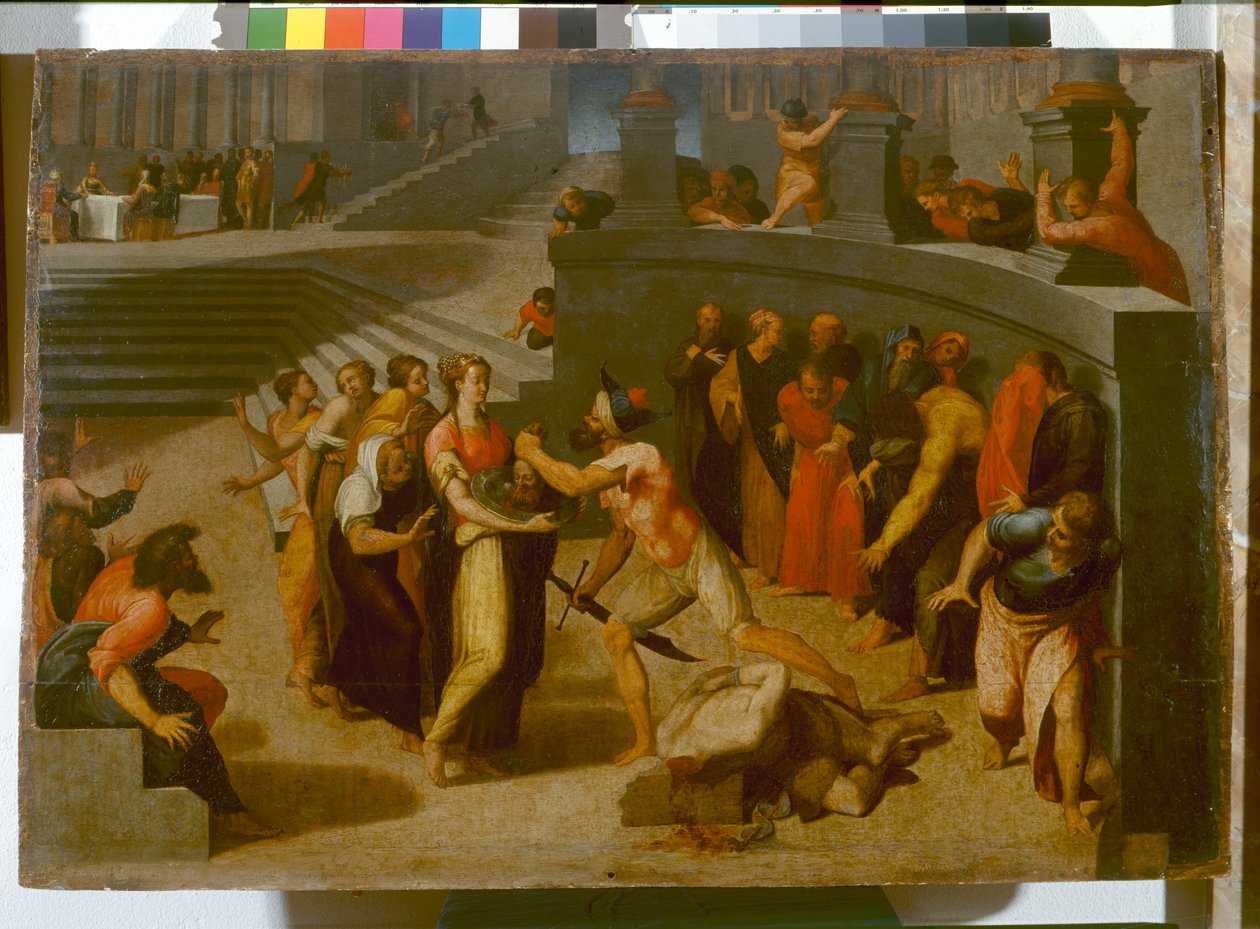 Halshugging av døperen Johannes, ca. 1556 (olje på panel) av Pellegrino Tibaldi