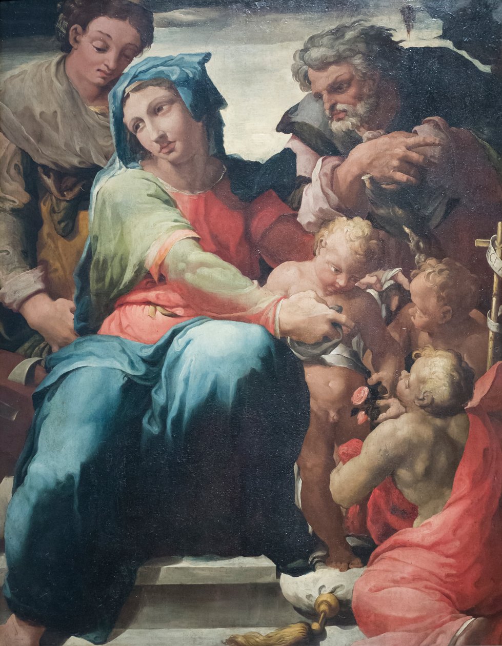 Hellig familie med den hellige Katarina av Alexandria av Pellegrino Tibaldi