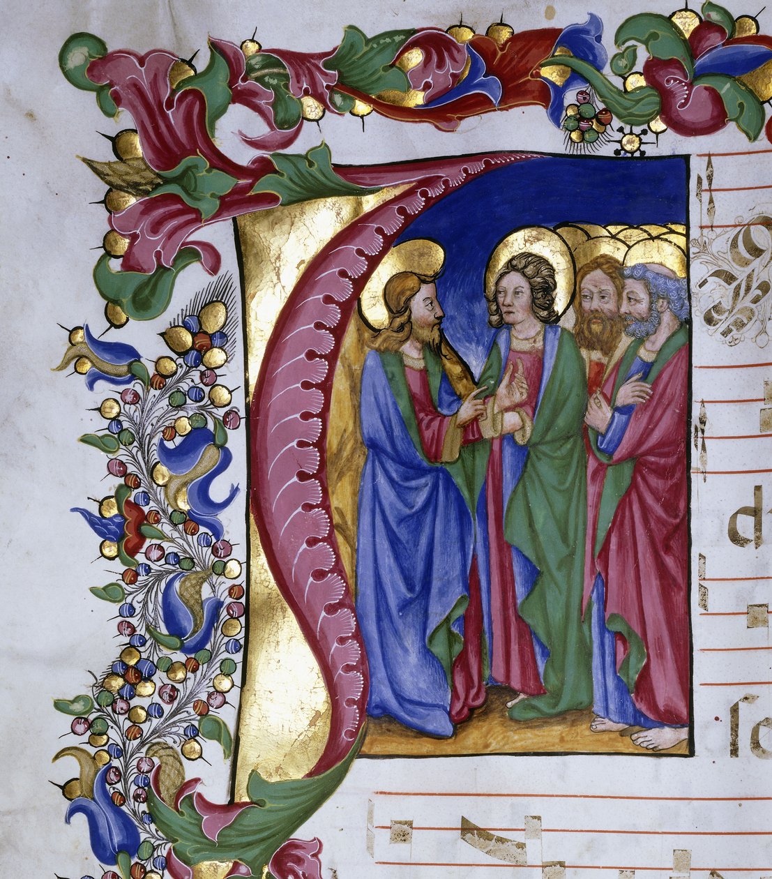Kristus underviser sine disipler, innenfor et første "jeg", ca. 1480 av Pellegrino di Mariano