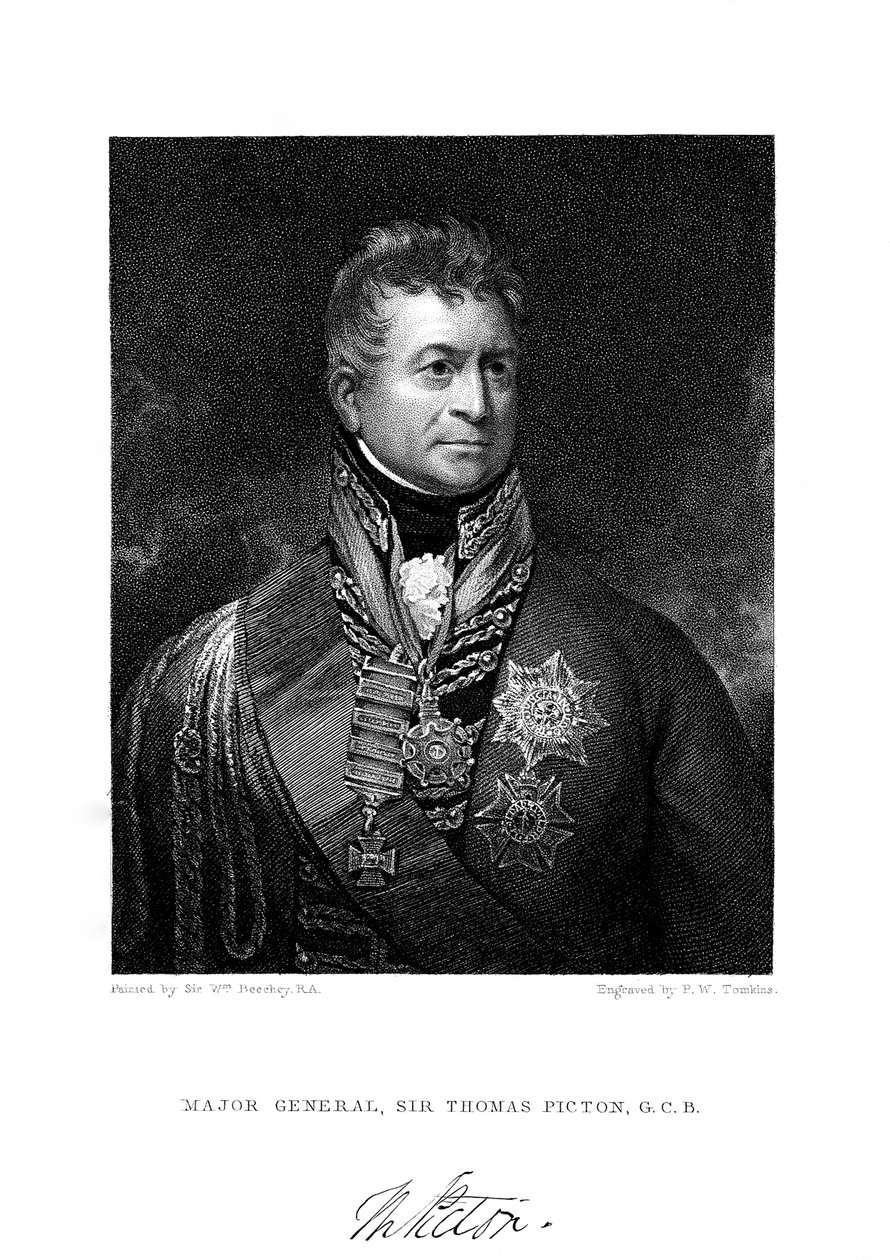Sir Thomas Picton , britisk soldat, 1800-tallet. av Peltro William Tomkins