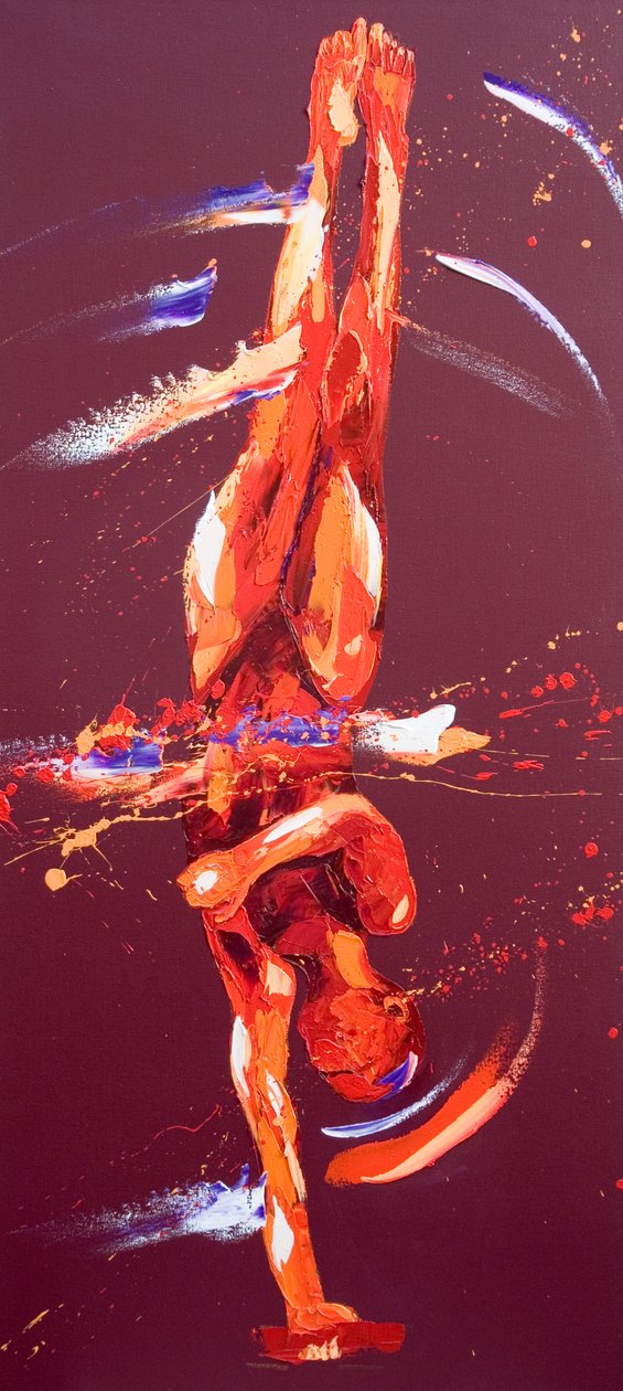 Gymnast Six, 2011 (olje på lerret) av Penny Warden