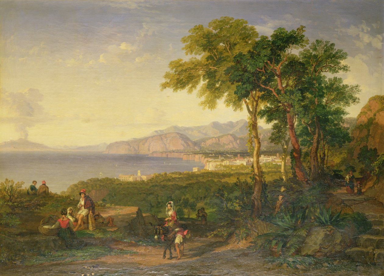 The Bay of Salerno, ca. 1820-30 (olje på lerret) av Penry Williams