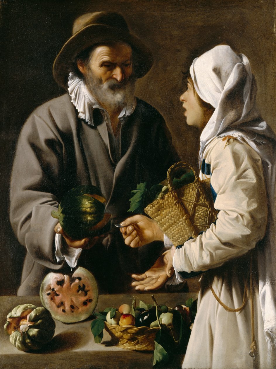 Fruktselgeren, ca. 1615-20 av Pensionante de Saraceni