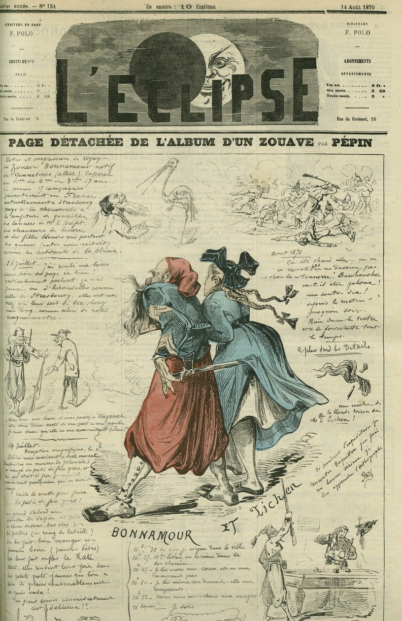 Detachee-side av et Zouave-album. Omslag i "" L