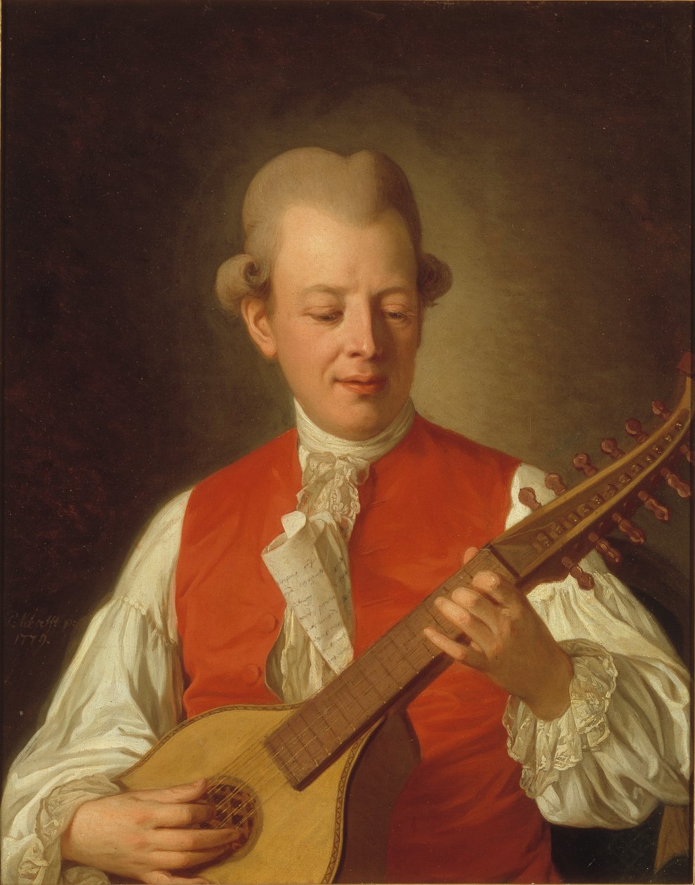 Portrett av poeten Carl Mikael Bellman (1740-95) 1779 av Per Krafft