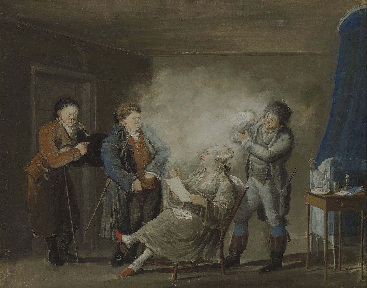 While the Wig is Being Powdered, c.1800 av Per Nordqvist