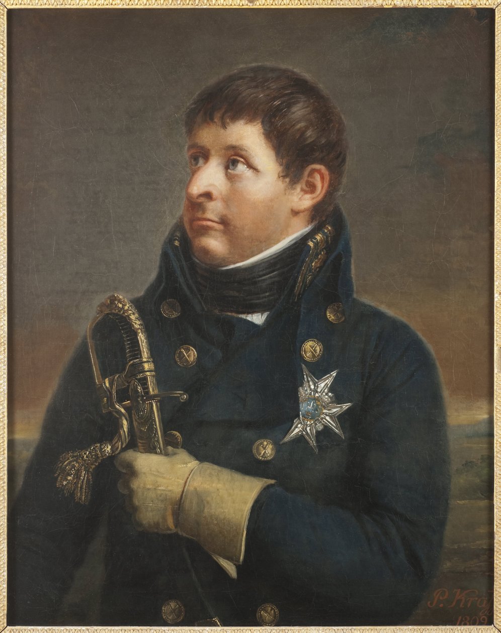 Le prins Charles Auguste de Suede, dansk general - Portrett av Christian August av Schleswig-Holstein-Sonderburg-Augustenborg (1768-1810), av Krafft, Per, den yngre (1777-1863). Olje på lerret av Per  Krafft