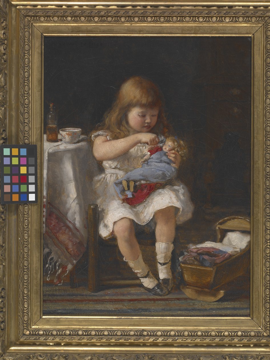 An Anxious Mother (olje på lerret) av Percival de Luce