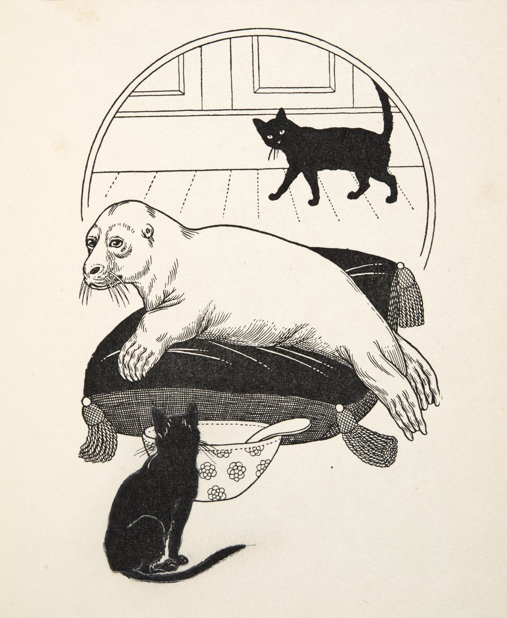 A Domesticated Seal, fra A Hundred Anecdotes of Animals, pub. 1924 av Percy J. Billingshurst