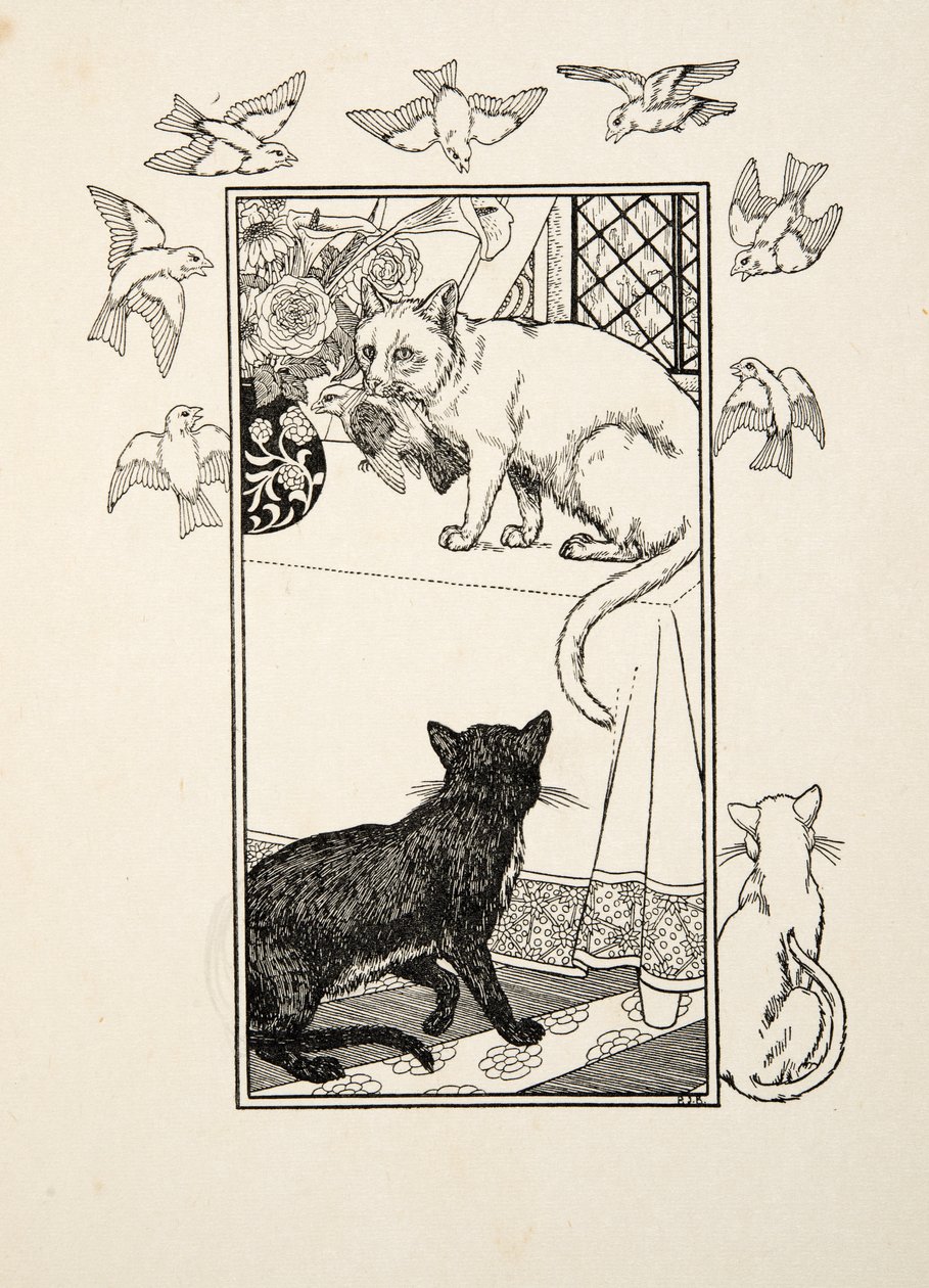 A Singular Interposition, fra A Hundred Anecdotes of Animals, pub. 1924 (gravering) av Percy J. Billingshurst