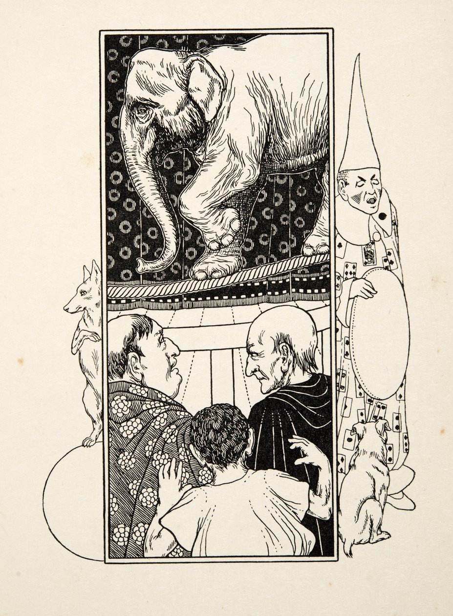 Elephant Rope Dancing, fra A Hundred Anecdotes of Animals, pub. 1924 av Percy J. Billingshurst