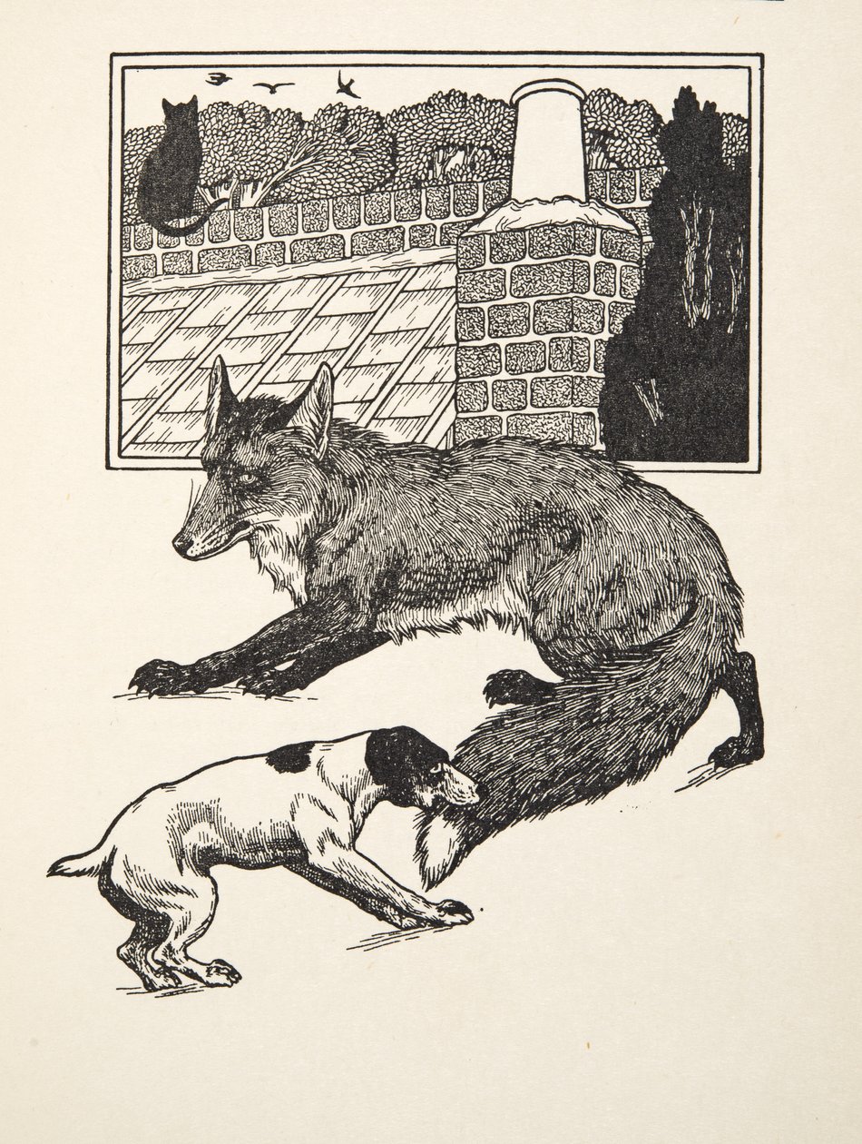Fox Chasing, fra A Hundred Anecdotes of Animals, pub. 1924 av Percy J. Billingshurst