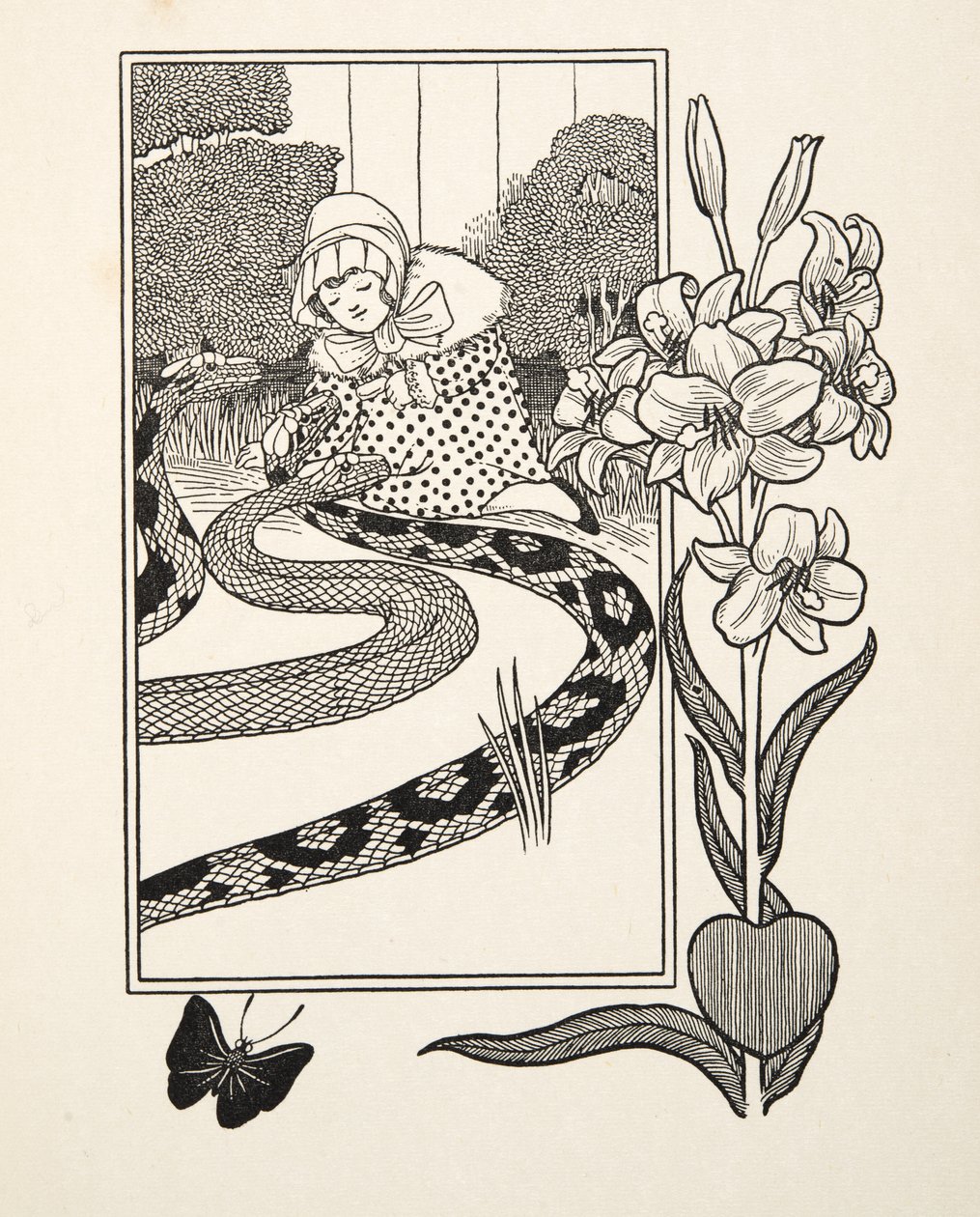 Spedbarnsfascinasjon, fra A Hundred Anecdotes of Animals, pub. 1924 av Percy J. Billingshurst