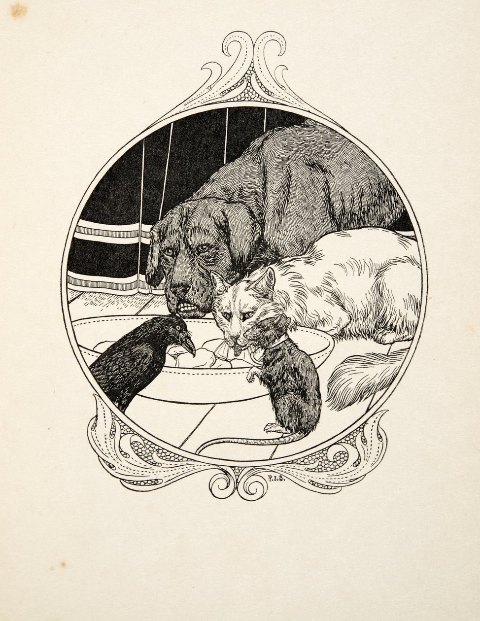 Odd Fraternity, fra A Hundred Anecdotes of Animals, pub. 1924 av Percy J. Billingshurst