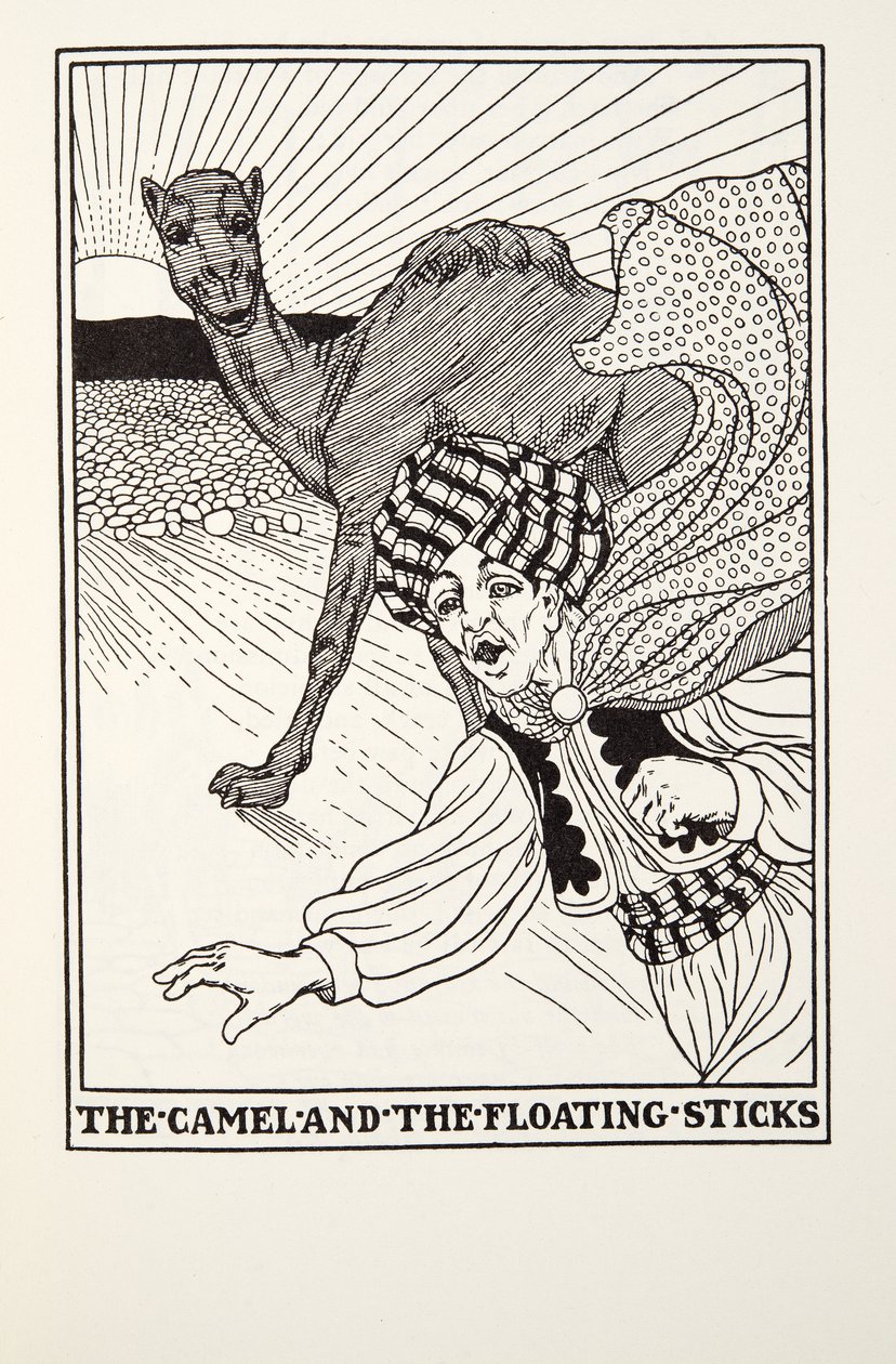 The Camel and the Floating Sticks, fra Fontaine Fables, pub. 1905 av Percy J. Billingshurst
