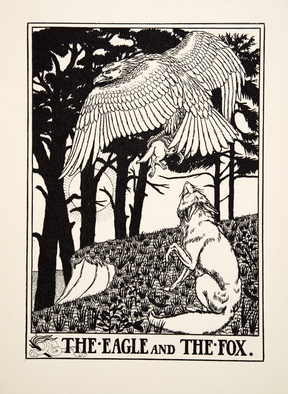 The Eagle and the Fox, fra A Hundred Fables of Aesop, pub.1903 av Percy J. Billingshurst