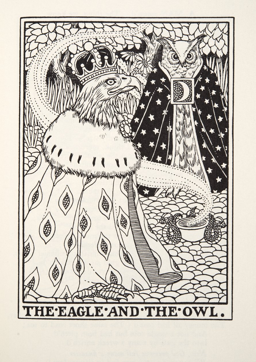 The Eagle and the Owl, fra Fontaine Fables, pub. 1905 av Percy J. Billingshurst