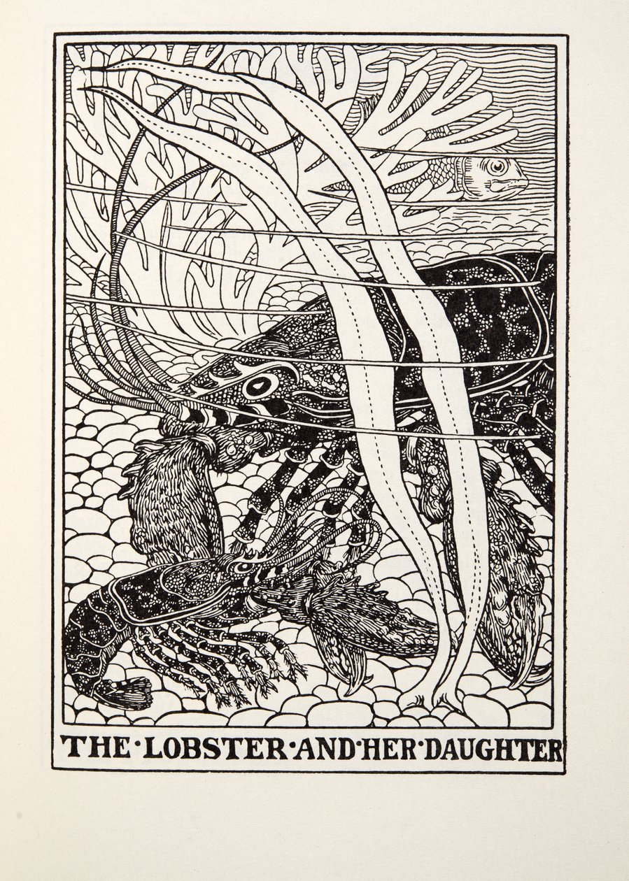 The Lobster and her Daughter, fra Fontaine Fables, pub. 1905 av Percy J. Billingshurst