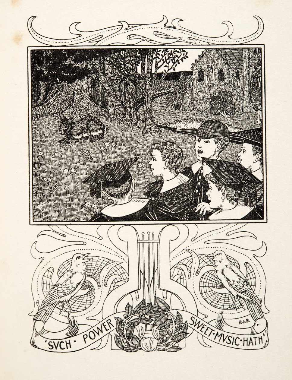 The Power of Music, fra A Hundred Anecdotes of Animals, pub. 1924 (gravering) av Percy J. Billingshurst