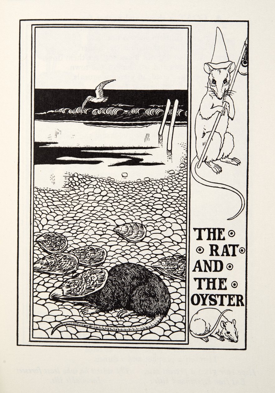 The Rat and the Oyster, fra Fontaine Fables, pub. 1905 av Percy J. Billingshurst