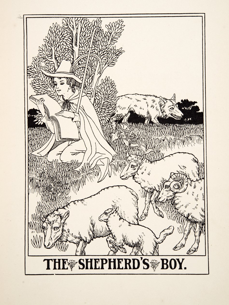 The Shepherds Boy, fra A Hundred Fables of Aesop, pub.1903 av Percy J. Billingshurst