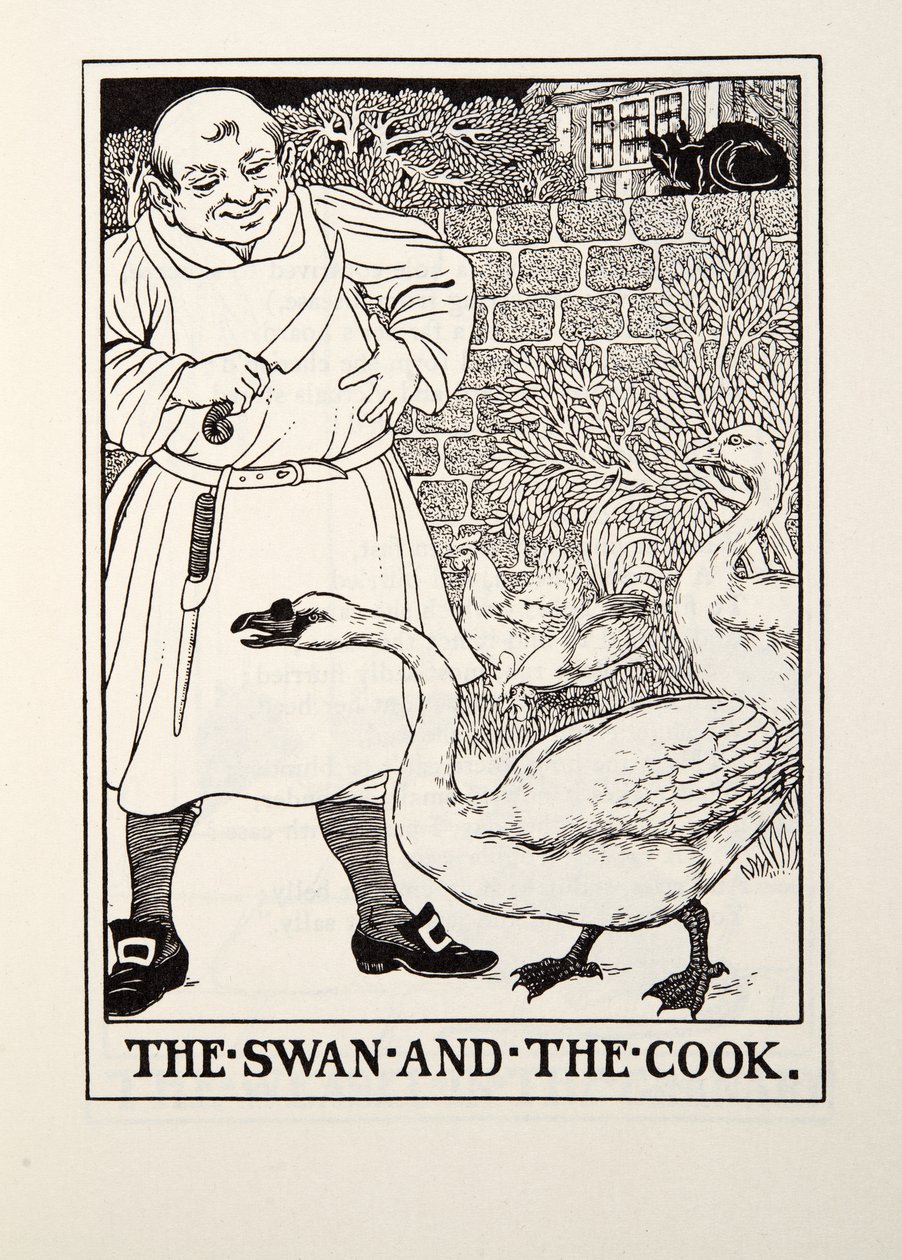 The Swan and the Cook, fra Fontaine Fables, pub. 1905 av Percy J. Billingshurst