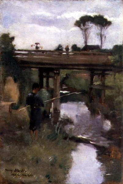 Fisherboy, Tokyo, mai 1891 (olje på panel) av Percy Sturdee