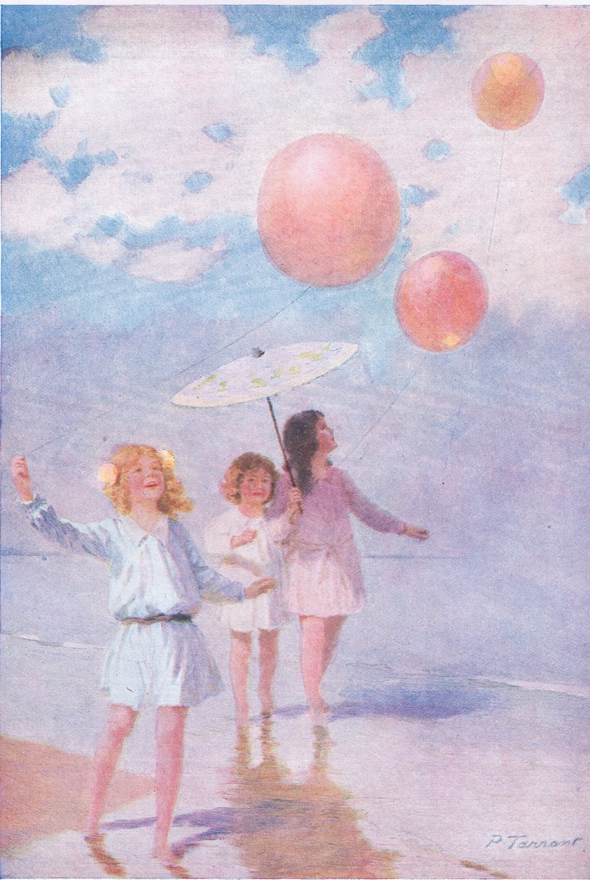 Padling i solskinnet, illustrasjon fra My Magazine av Percy Tarrant