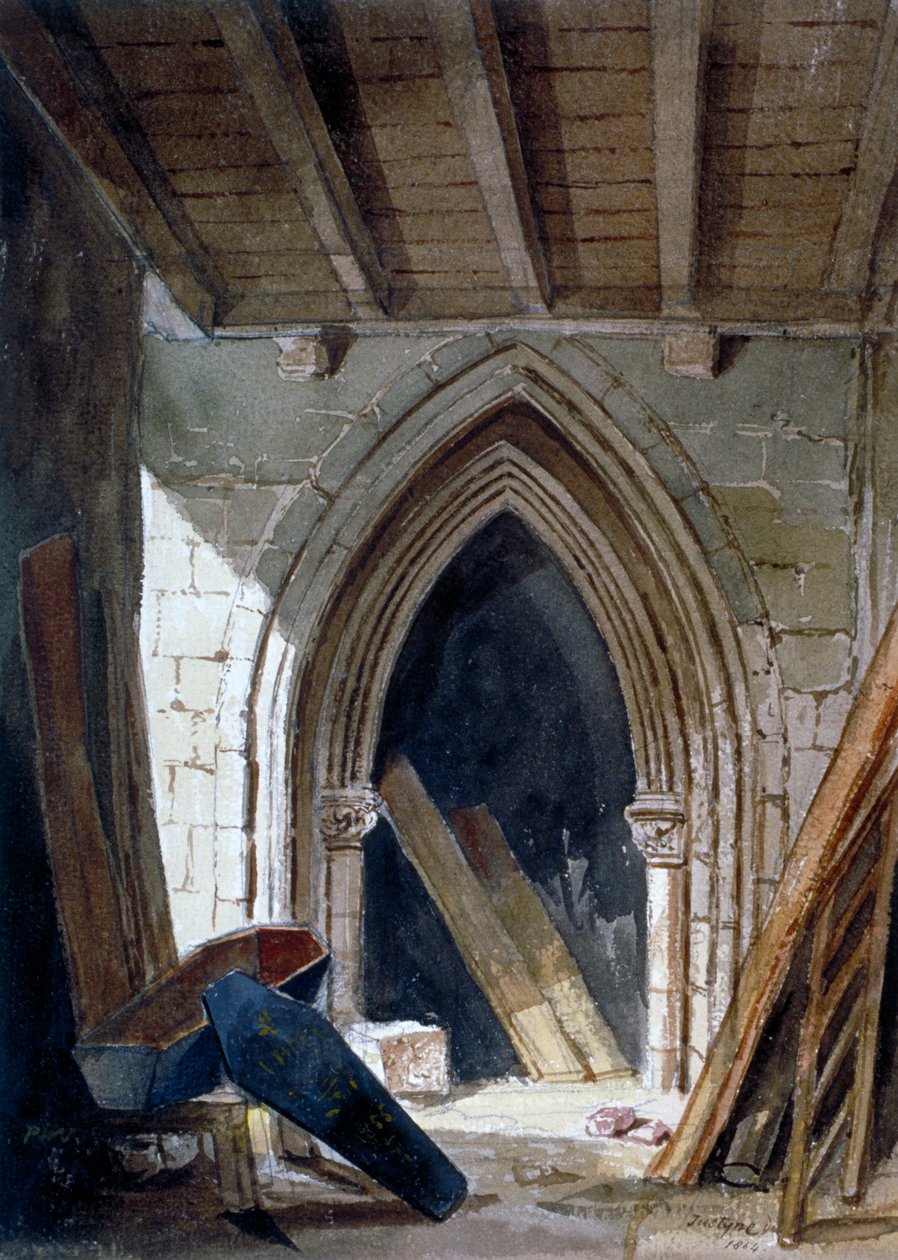 Crypt of St Anne, Blackfriars, City of London, 1854. av Percy William Justyne