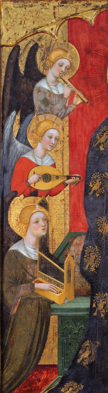 Madonna with Angels Playing Music Detail, ca 1380 av Pere Serra