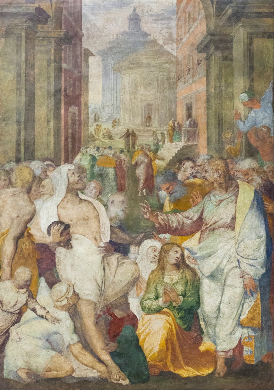 Oppreisningen av Lasarus av Perino del (1501 47) Vaga