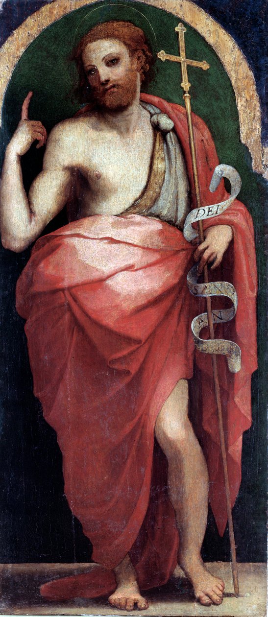 St John Baptist, sidepanel (olje på tre, ca. 1535) av Perino del Vaga
