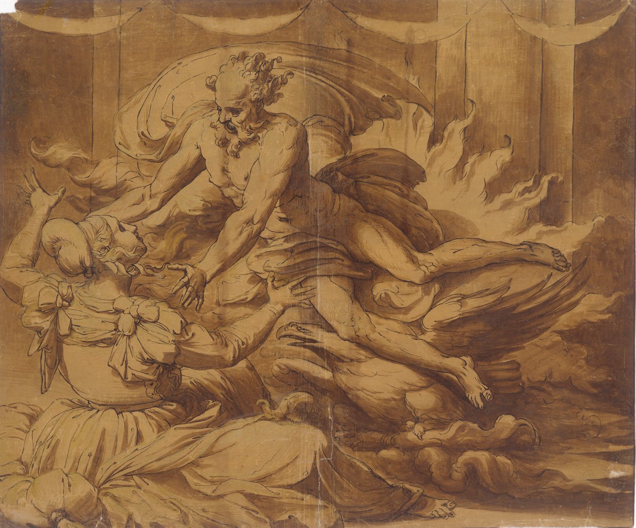 Jupiter vises til Semele, 1501-47. av Perino del Vaga