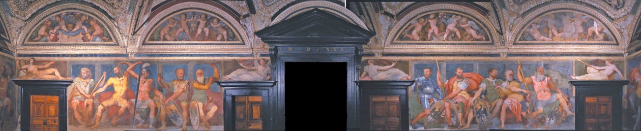 Loggia of the Heroes. Detalj. Villa del Principe, ca 1530 av Perino del Vaga