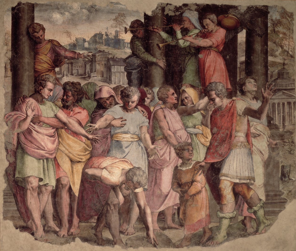 Tarquinius den stolte grunnla Jupiter-tempelet på Capitol Hill, ca. 1525 av Perino del Vaga