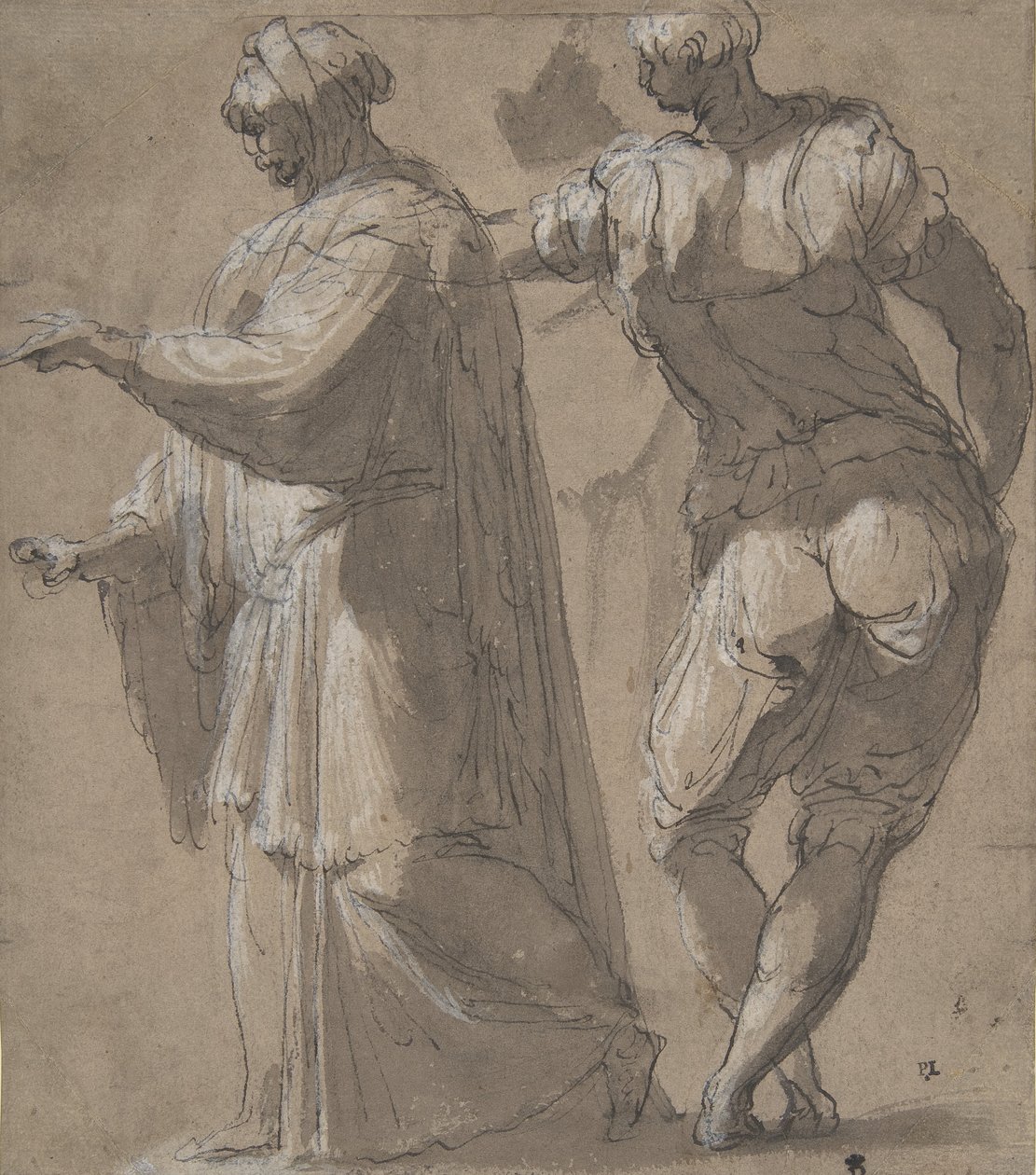 To stående mannsfigurer, 1501-47. av Perino del Vaga