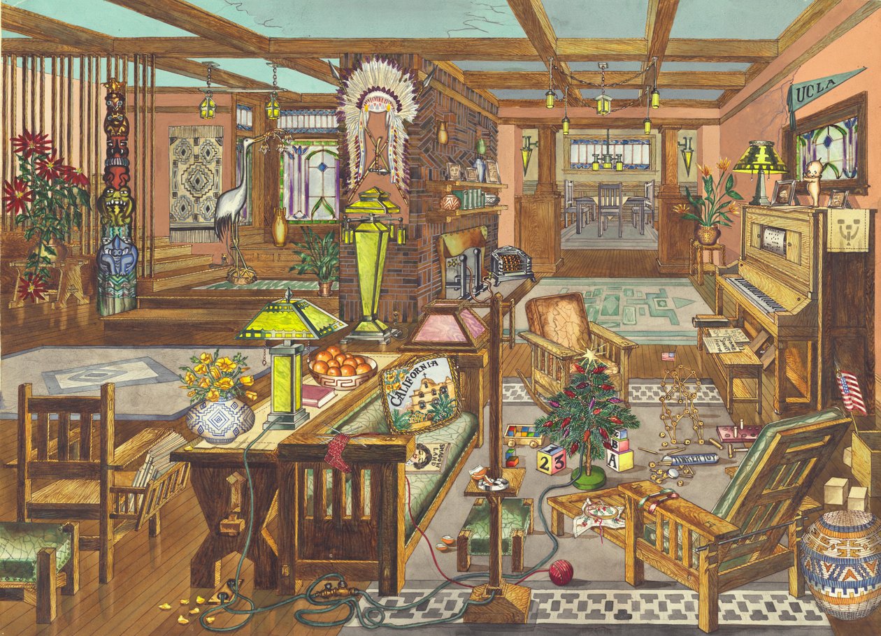 California Mission Style Interiør, 1946. av Perkins Harnly