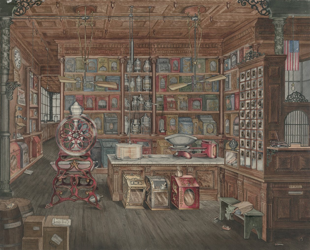 Dagligvarebutikk, 19351942. av Perkins Harnly