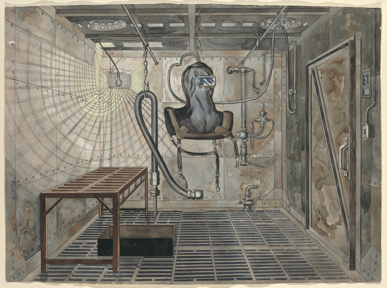 Innvendig sandblåsekammer, 1935 av Perkins Harnly