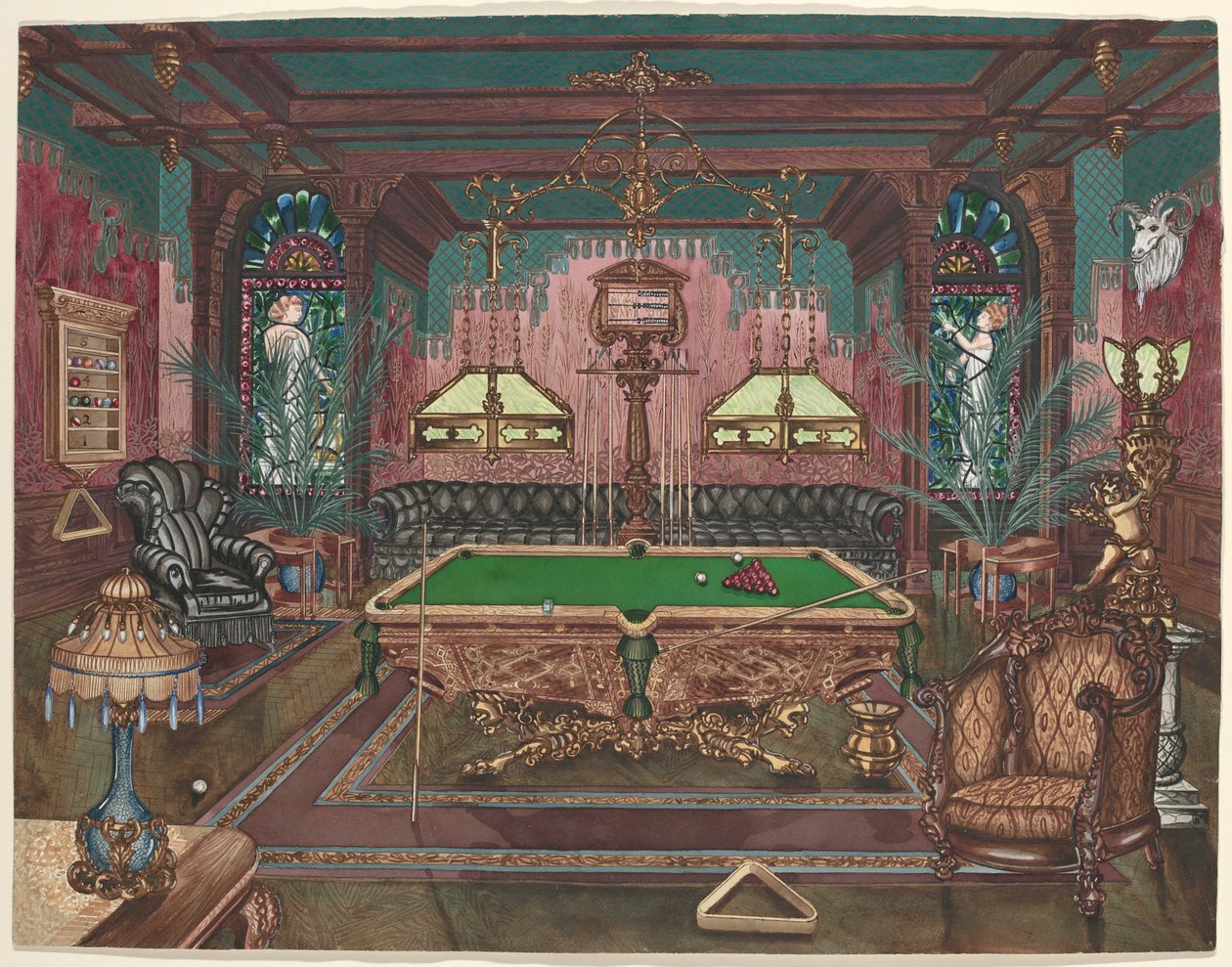 Pool Room, 1890 av Perkins Harnly