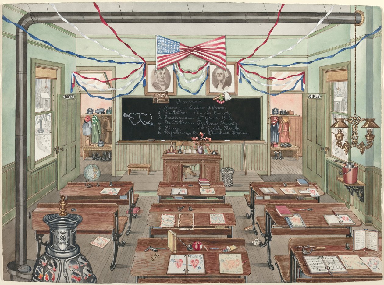 Rural School Room, 1900 av Perkins Harnly