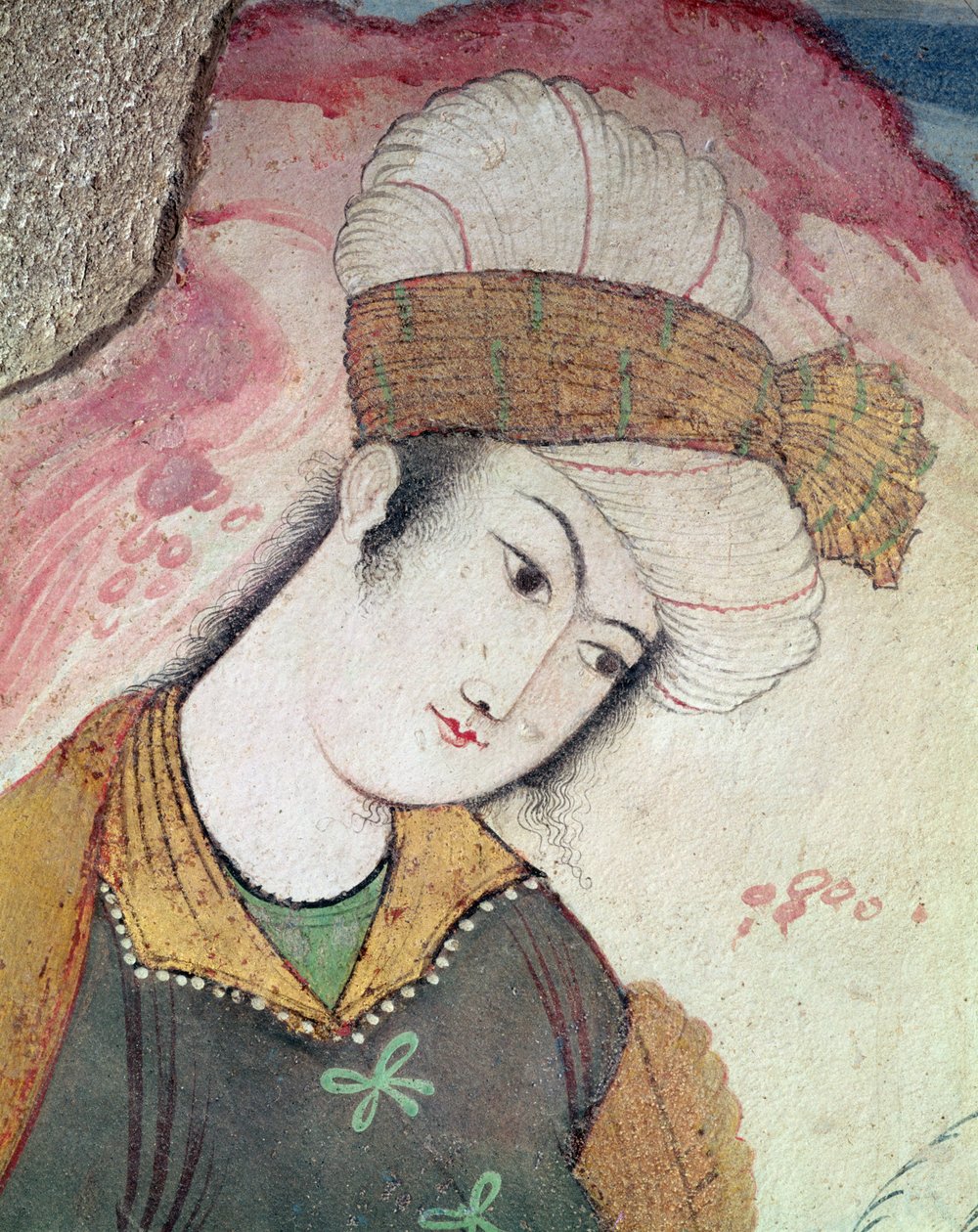 Gentleman fra domstolen til Shah Abbas I, 1585-1627 (detalj) av Persian School